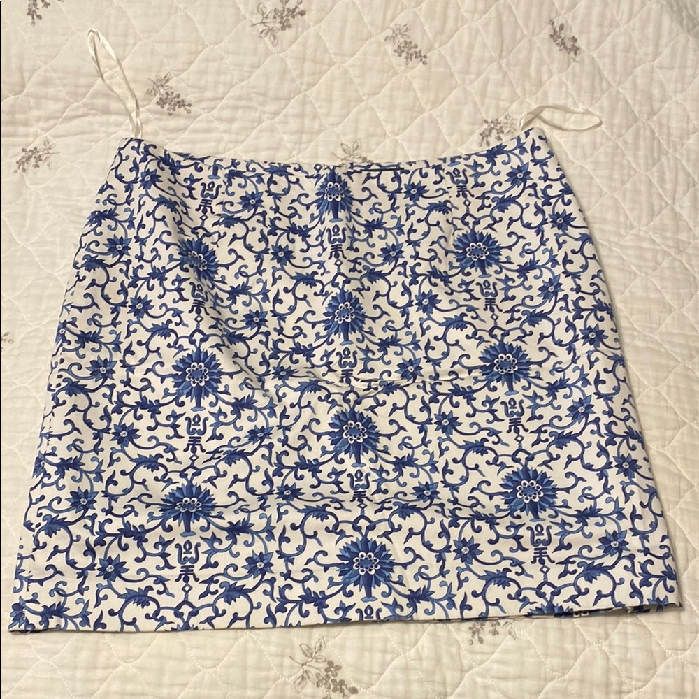Ralph Lauren Blue and White Floral Skirt